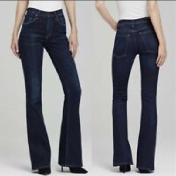 Citizens OF HUMANITY Fleetwood high rise flare 25 dark blue denim jeans - Picture 14 of 14